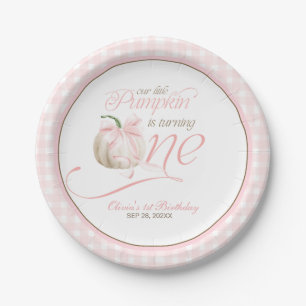 Our Little Pumpkin Is Turning One 1st Birthday Paper Plates