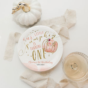 Our Little Pumpkin Is Turning One 1st Birthday Paper Plates