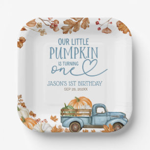 Our Little Pumpkin Is Turning One 1st Birthday Paper Plates