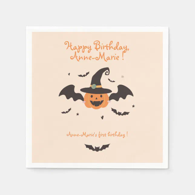Our Little Pumpkin is turning one Birthday Napkins | Zazzle