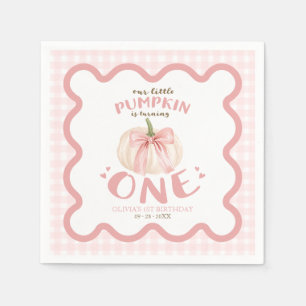 Our Little Pumpkin Is Turning One Birthday Napkins