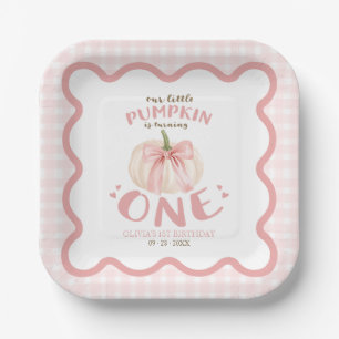 Our Little Pumpkin Is Turning One Birthday Paper Plates