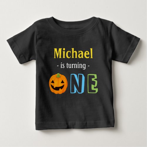 Our Little Pumpkin is Turning One Happy Halloween Baby T_Shirt