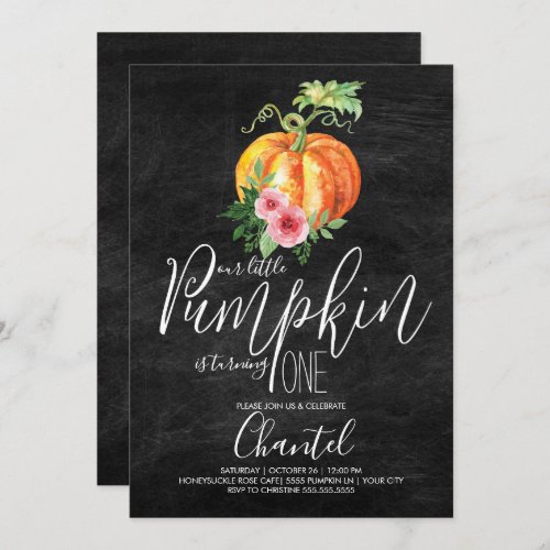 Our Little Pumpkin Is Turning One Invitation