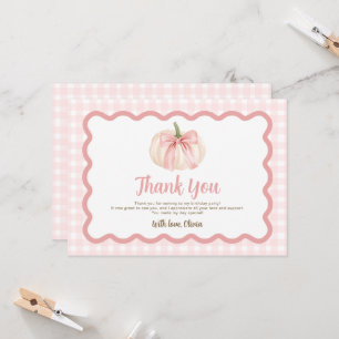 Our Little Pumpkin Is Turning One Thank You Card