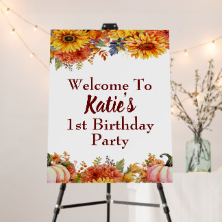 Our Little Pumpkin Is Turning One Welcome Foam Board