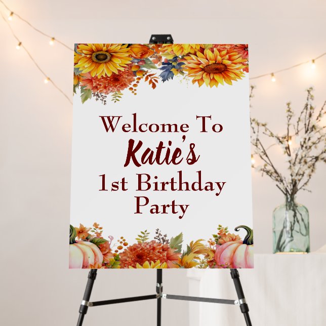 Our Little Pumpkin Is Turning One Welcome Foam Board (In Situ (Stand))