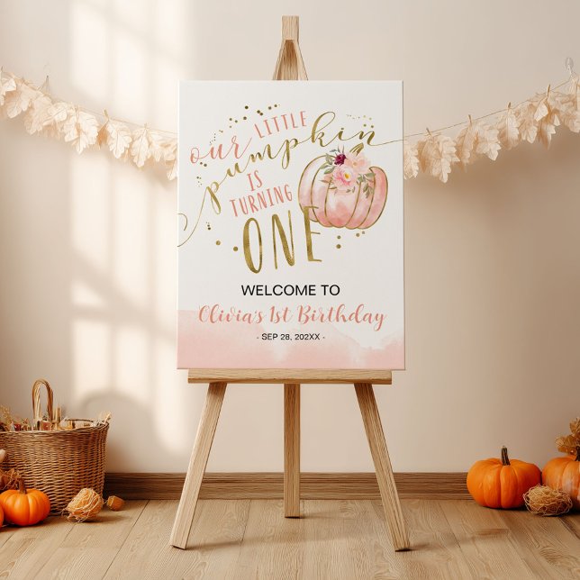 Our Little Pumpkin Is Turning One Welcome Sign (Creator Uploaded)