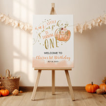 Our Little Pumpkin Is Turning One Welcome Sign