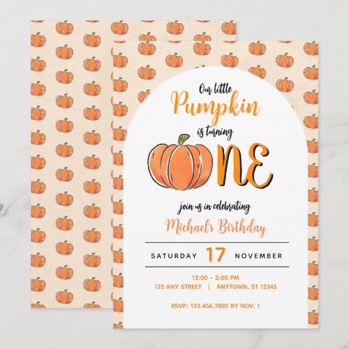 Our Little Pumpkin Modern Fall Birthday