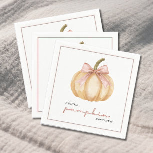 Our Little Pumpkin on the Way Fall Baby Shower Napkins