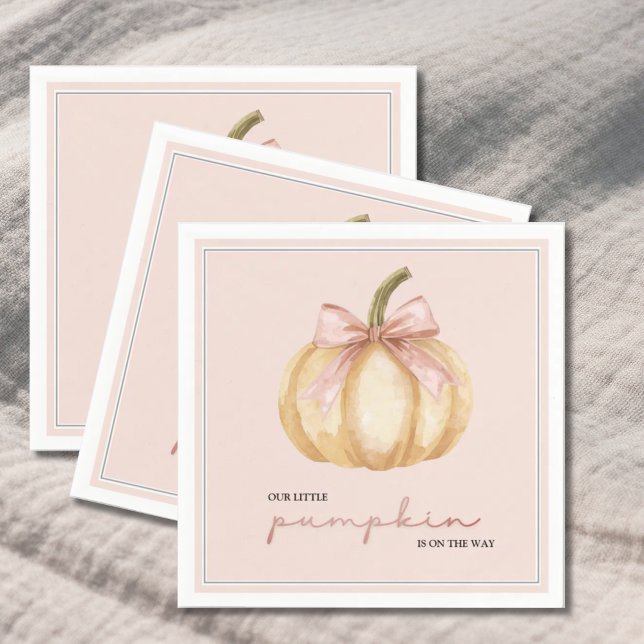 Our Little Pumpkin on the Way Fall Baby Shower Napkins (Creator Uploaded)