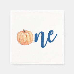 Our Little Pumpkin One blue first birthday Napkins