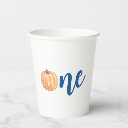Our Little Pumpkin One blue first birthday Paper Cups