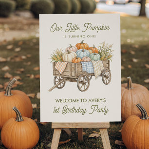 Our Little Pumpkin One Fall First Birthday Welcome Foam Board