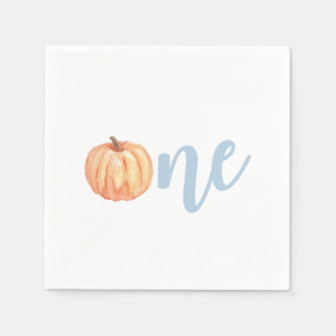 Our Little Pumpkin One pastel blue first birthday Napkins