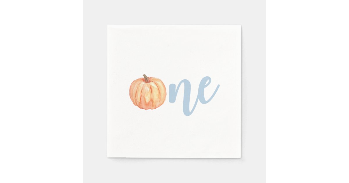 Our Little Pumpkin One pastel blue first birthday Napkins | Zazzle
