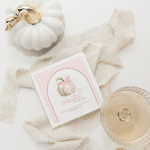 Our Little Pumpkin Pink Gingham Personalised Napkins