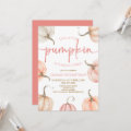 Our Little Pumpkin Pink White Fall Birthday Party Invitation | Zazzle