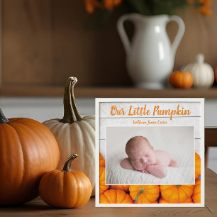Our Little Pumpkin Thanksgiving Baby Custom Peel And Stick Photo Tile