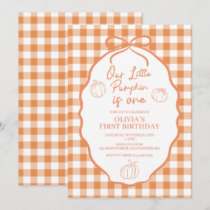 Our Little Pumpkin Whimsical Fall Birthday Invitation
