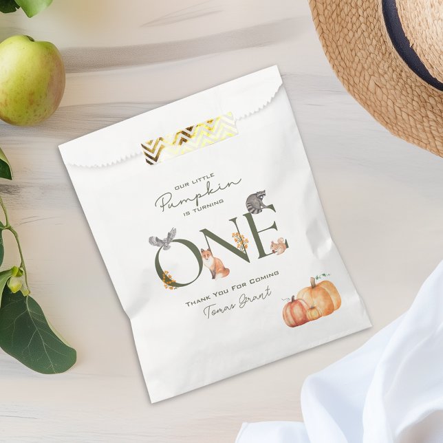 Our Little Pumpkin Woodland Animals First Birthday Favor Bag (Our Little Pumpkin Woodland Animals First Birthday Favor Bag)