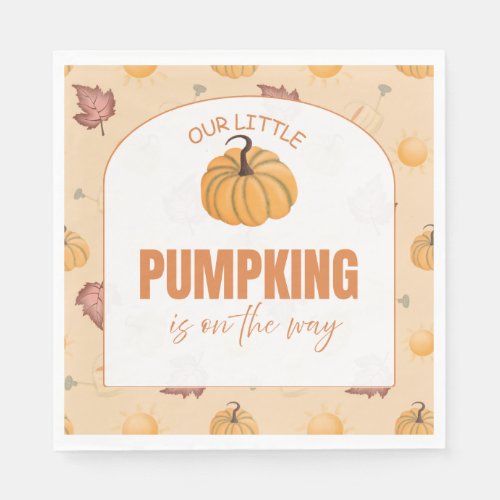 Our Little Pumpking Is on the Way Fall Baby Shower Napkins