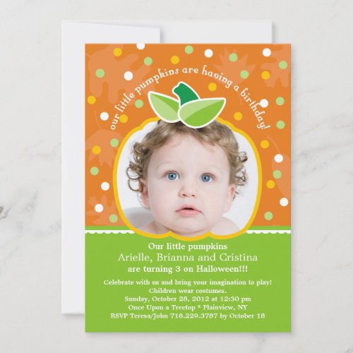 Our Little Pumpkins Birthday Party Invitation