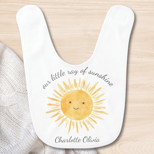 Our Little Ray Of Sunshine Baby Bib