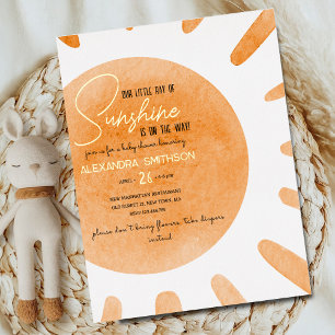 Our little ray of sunshine Baby shower invitation