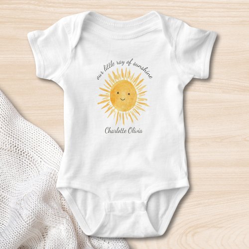 Our Little Ray Of Sunshine Cute Baby Bodysuit