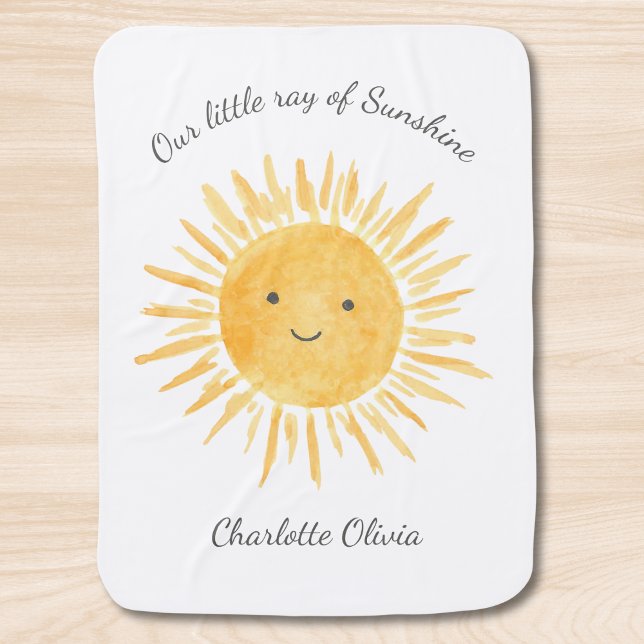 Our Little Ray Of Sunshine Personalized Baby Blanket (Creator Uploaded)