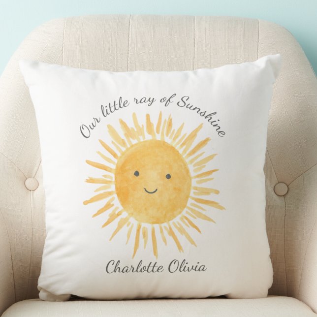 Our Little Ray Of Sunshine Personalized  Throw Pillow (Creator Uploaded)
