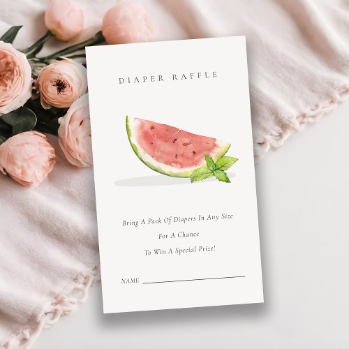 Our Little Red Melon Diaper Raffle Baby Shower Enclosure Card