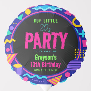 our little Retro Neon 80's Birthday Party Balloon