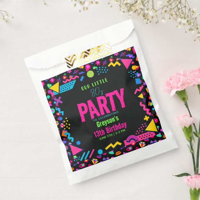 our little Retro Neon 80's Birthday Party Favor Bag (Sealed)