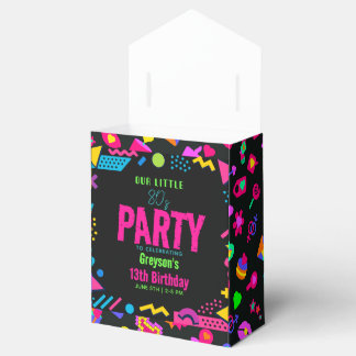 our little Retro Neon 80's Birthday Party Favor Boxes