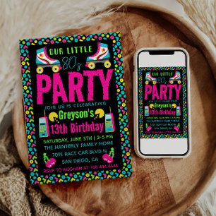 our little Retro Neon 80's Birthday Party Invitation