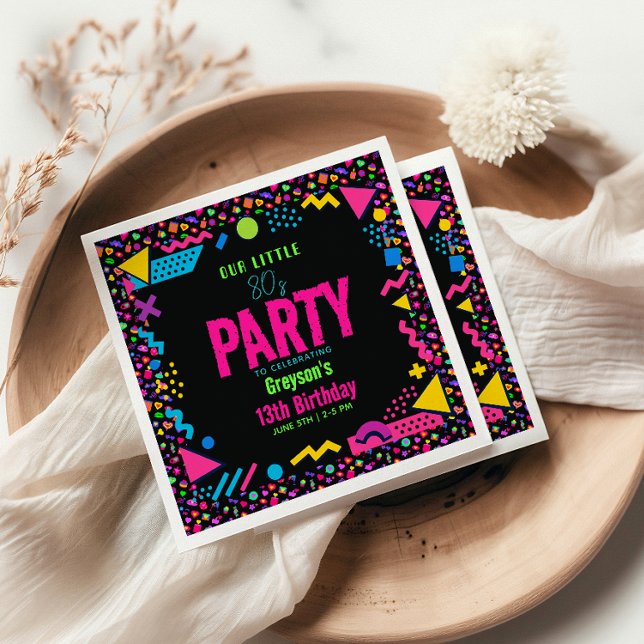 our little Retro Neon 80's Birthday Party Napkins (our little Retro Neon 80's Birthday Party Napkins
#RetroBirthdayParty #80sBirthday #NeonPartyDecor )