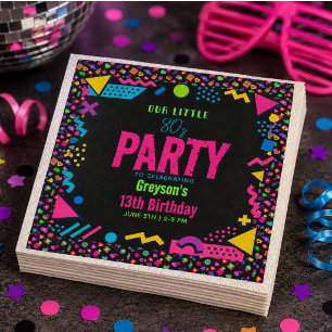 our little Retro Neon 80's Birthday Party Napkins