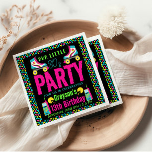 our little Retro Neon 80's Birthday Party Napkins