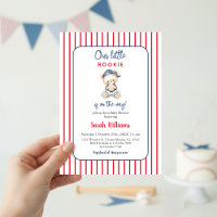 Our Little Rookie Baby Shower Boy Invitation