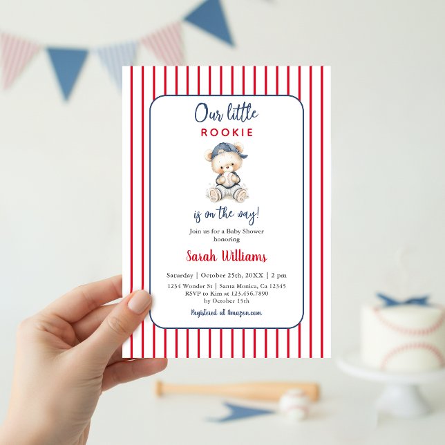Our Little Rookie Baby Shower Boy Invitation (Creator Uploaded)