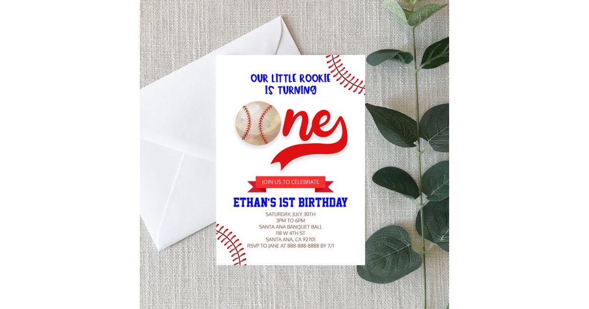 our-little-rookie-baseball-one-1st-birthday-party-invitation-zazzle