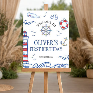 Our Little Sailor Nautical 16x20 Welcome Sign