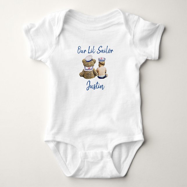 Our Little Sailor Personalized Baby Boy Bodysuit (Front)