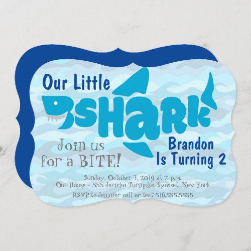Our Little Shark Kids Birthday Invitation
