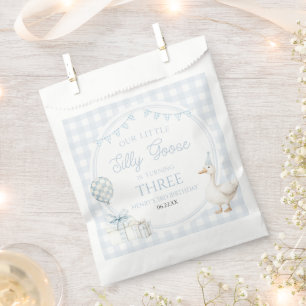 Our Little Silly Goose Blue Birthday Party Favor Bag