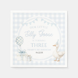 Our Little Silly Goose Blue Birthday Party Napkins