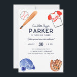 Our Little Slugger Sports Bat Baseball Birthday Invitation<br><div class="desc">Modern Watercolor Cute Our Little Slugger Sports Bat Baseball Birthday Invitation</div>
